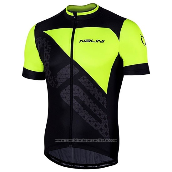 2019 Maillot Cyclisme Nalini Volata 2.0 Noir Jaune Manches Courtes et Cuissard