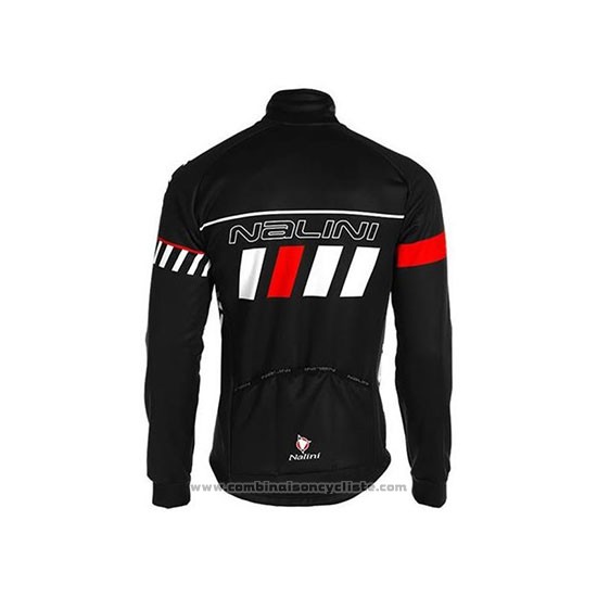 2020 Maillot Cyclisme Nalini Noir Blanc Rouge Manches Longues et Cuissard