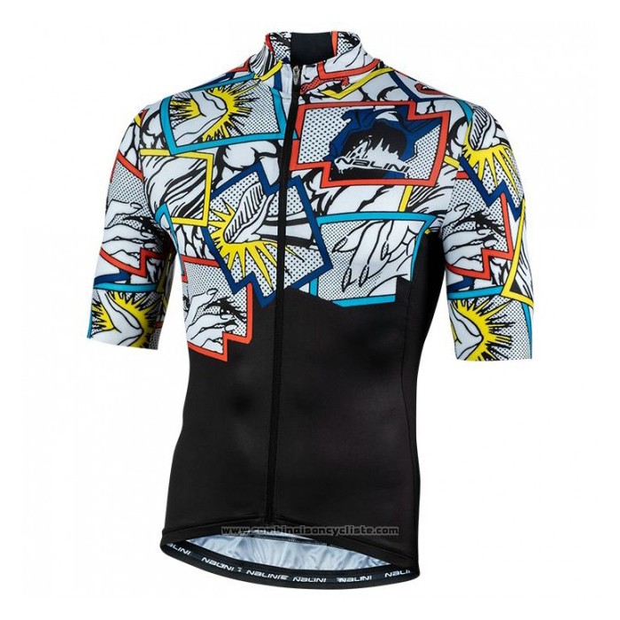 2020 Maillot Cyclisme Nalini Noir Multicolore Manches Courtes et Cuissard