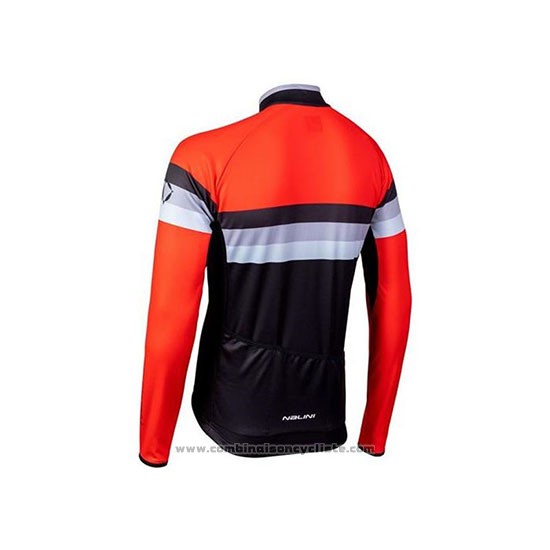 2020 Maillot Cyclisme Nalini Noir Orange Manches Longues et Cuissard