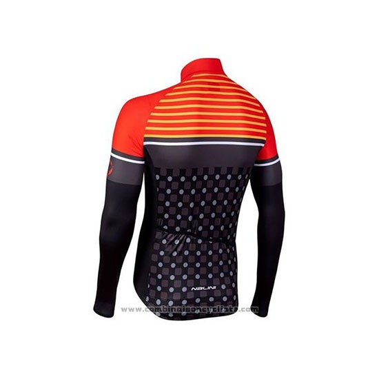 2020 Maillot Cyclisme Nalini Orange Noir Manches Longues et Cuissard