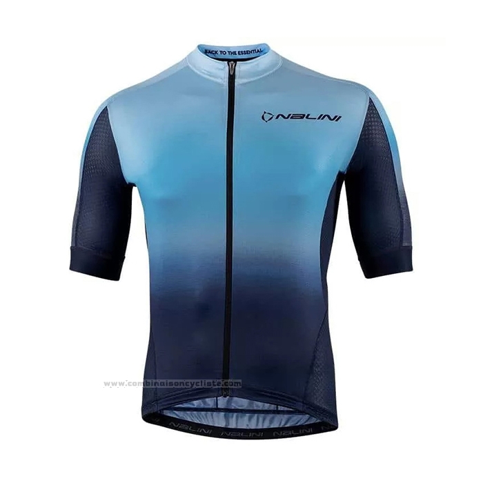 2021 Maillot Cyclisme Nalini Bleu Manches Courtes et Cuissard