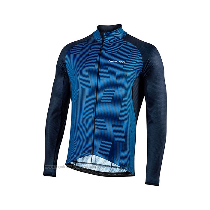 2021 Maillot Cyclisme Nalini Bleu Manches Longues et Cuissard