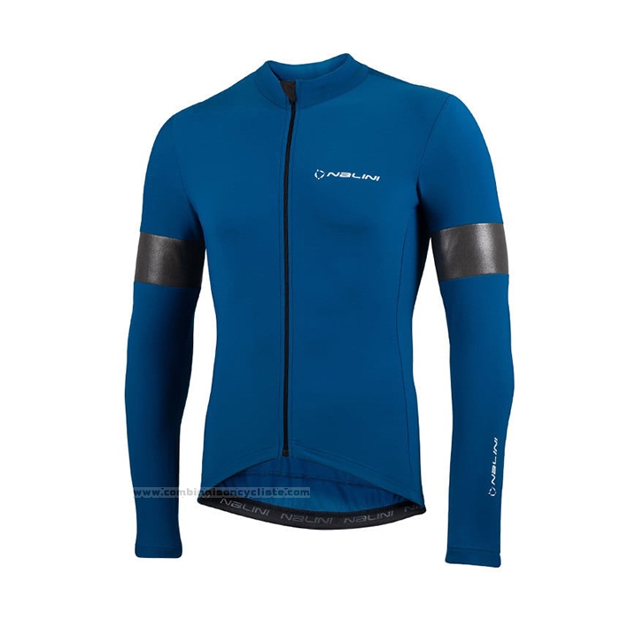 2021 Maillot Cyclisme Nalini Bleu Manches Longues et Cuissard