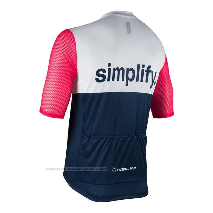 2022 Maillot Cyclisme Nalini Bleu Rose Manches Courtes et Cuissard