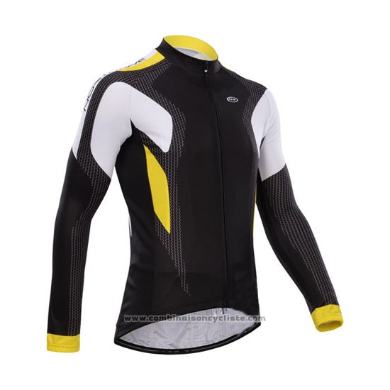 2015 Maillot Cyclisme Northwave Noir et Jaune Manches Longues et Cuissard