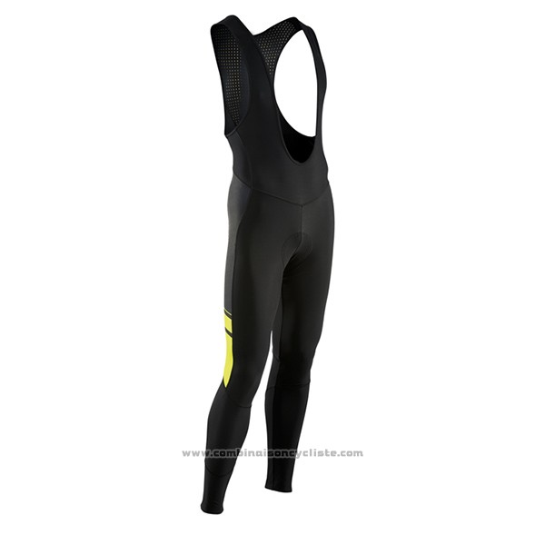 2017 Maillot Cyclisme Nalini Northwave Ml Jaune et Noir Manches Longues et Cuissard