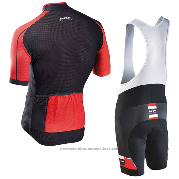 2017 Maillot Cyclisme Northwave Blade Noir et Rouge Manches Courtes et Cuissard