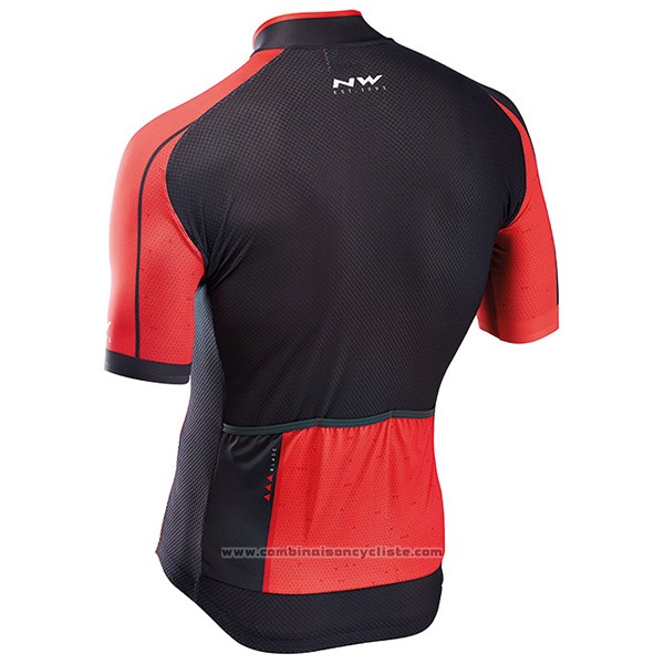 2017 Maillot Cyclisme Northwave Blade Noir et Rouge Manches Courtes et Cuissard