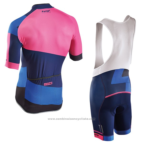 2017 Maillot Cyclisme Northwave Extreme Rouge et Bleu Manches Courtes et Cuissard