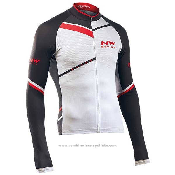 2017 Maillot Cyclisme Northwave Ml Noir et Blanc Manches Longues et Cuissard