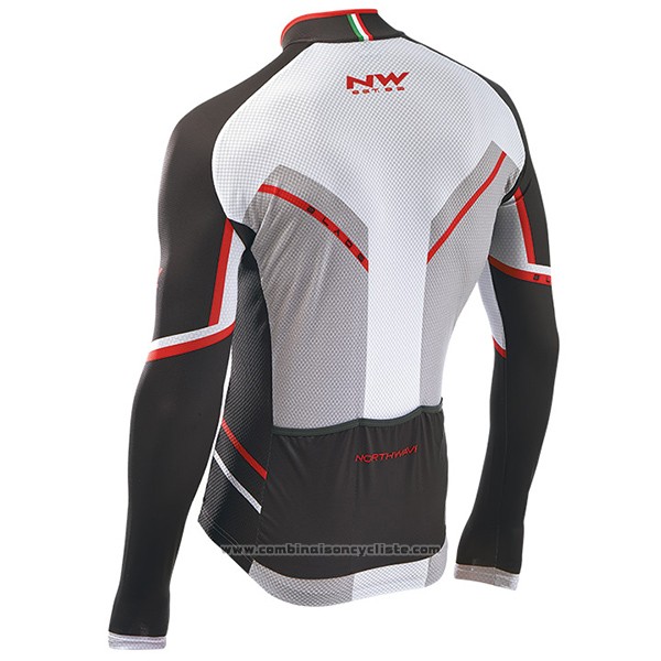 2017 Maillot Cyclisme Northwave Ml Noir et Blanc Manches Longues et Cuissard