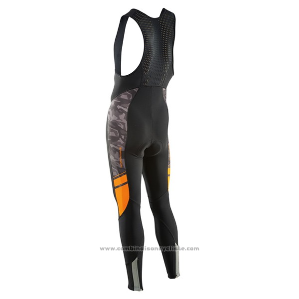 2017 Maillot Cyclisme Northwave Ml Noir et Orange Manches Longues et Cuissard