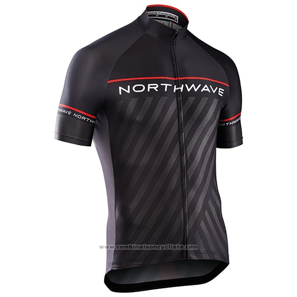 2017 Maillot Cyclisme Northwave Noir Manches Courtes et Cuissard