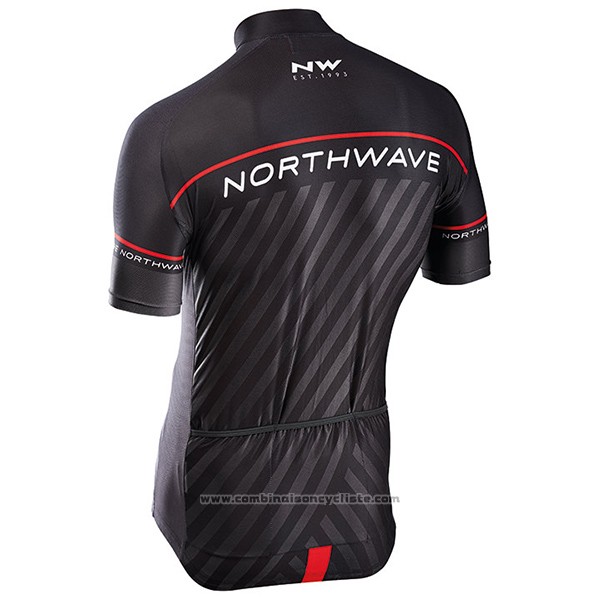 2017 Maillot Cyclisme Northwave Noir Manches Courtes et Cuissard