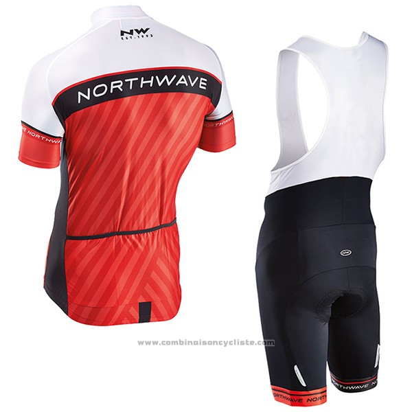 2017 Maillot Cyclisme Northwave Rouge et Blanc Manches Courtes et Cuissard