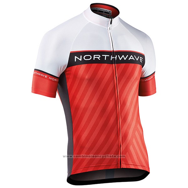2017 Maillot Cyclisme Northwave Rouge et Blanc Manches Courtes et Cuissard
