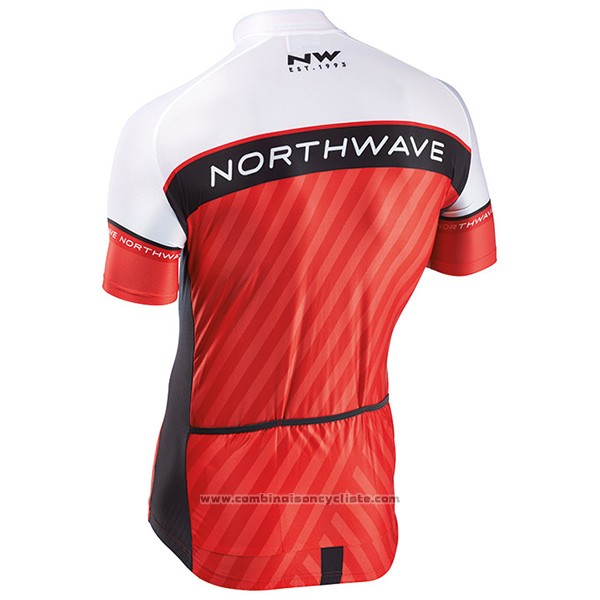 2017 Maillot Cyclisme Northwave Rouge et Blanc Manches Courtes et Cuissard