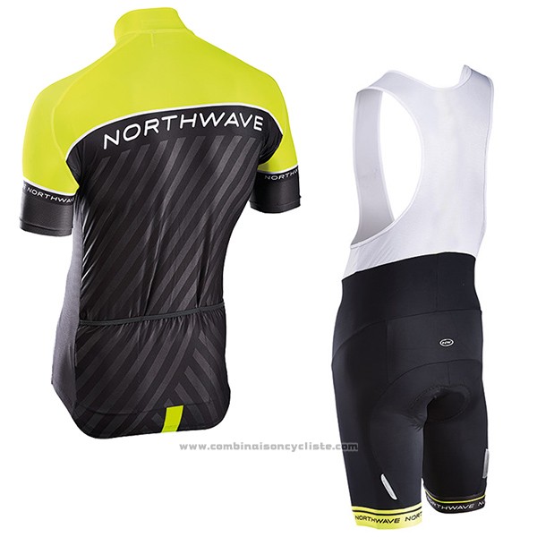 2017 Maillot Cyclisme Northwave Vert et Noir Manches Courtes et Cuissard