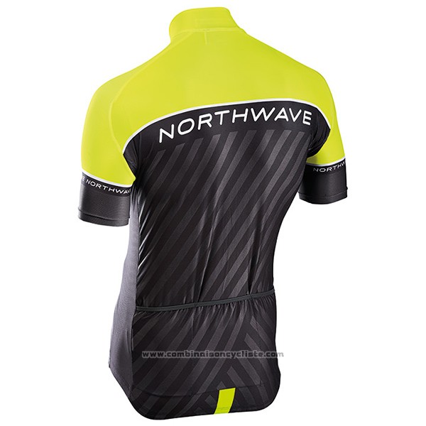 2017 Maillot Cyclisme Northwave Vert et Noir Manches Courtes et Cuissard