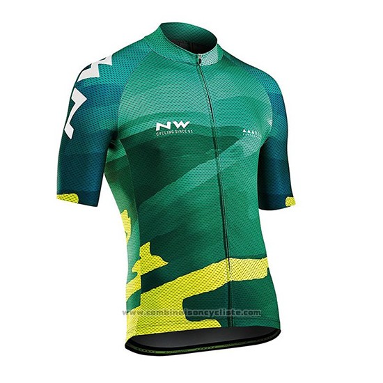 2018 Maillot Cyclisme Northwave Blade Vert Manches Courtes et Cuissard