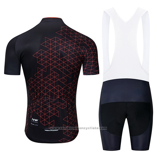 2019 Maillot Cyclisme Northwave Noir Rouge Manches Courtes et Cuissard