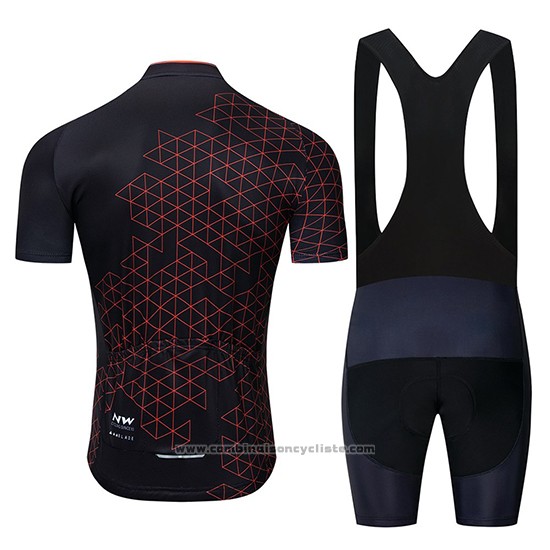 2019 Maillot Cyclisme Northwave Noir Rouge Manches Courtes et Cuissard