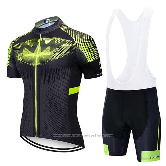 2019 Maillot Cyclisme Northwave Noir Vert Manches Courtes et Cuissard