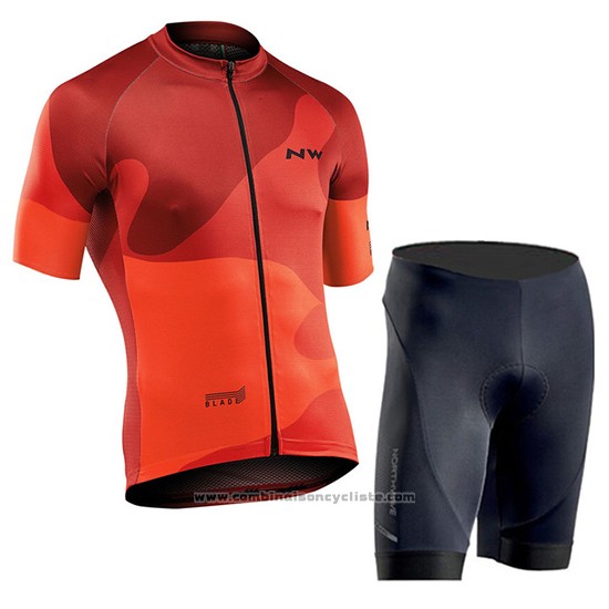 2019 Maillot Cyclisme Northwave Orange Manches Courtes et Cuissard