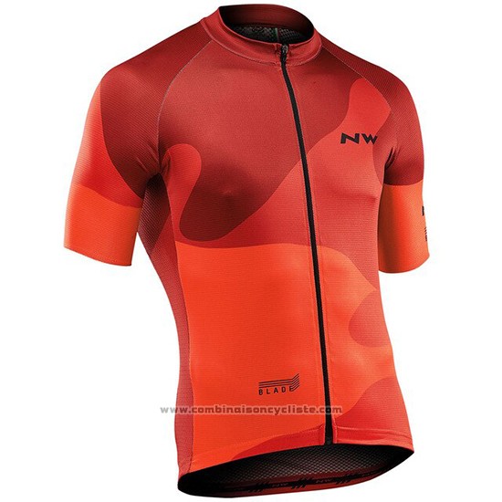 2019 Maillot Cyclisme Northwave Orange Manches Courtes et Cuissard