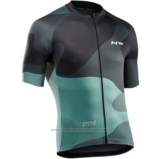 2019 Maillot Cyclisme Northwave Vert Manches Courtes et Cuissard