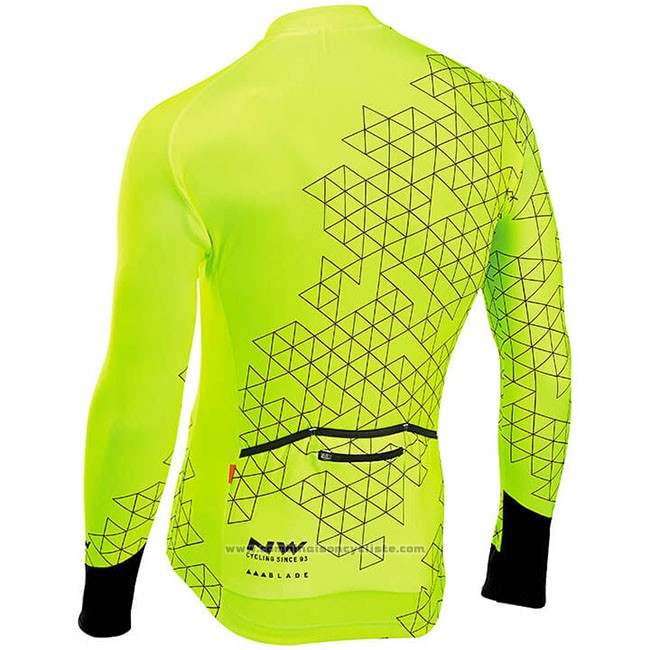 Maillot Cyclisme Northwave Jaune Manches Longues et Cuissard