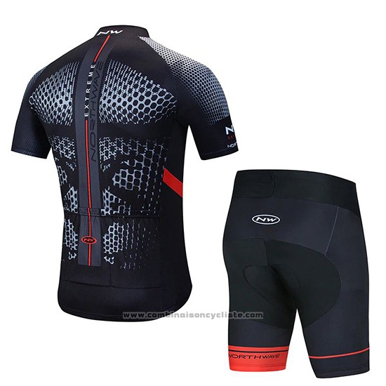 2020 Maillot Cyclisme Northwave Noir Jaune Rouge Manches Courtes et Cuissard