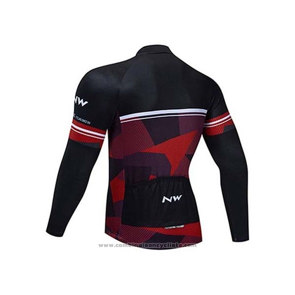 2020 Maillot Cyclisme Northwave Noir Rouge Manches Longues et Cuissard