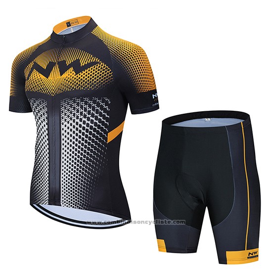 2020 Maillot Cyclisme Northwave Orange Noir Manches Courtes et Cuissard