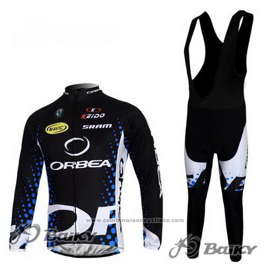 2013 Maillot Cyclisme Orbea Noir Manches Longues et Cuissard