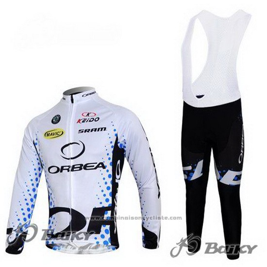 2013 Maillot Cyclisme Orbea Noir et Blanc Manches Longues et Cuissard