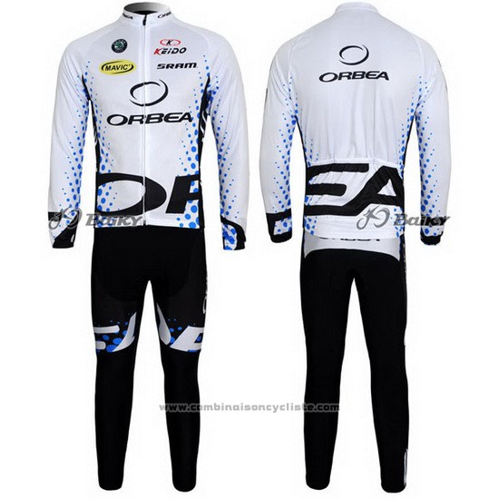 2013 Maillot Cyclisme Orbea Noir et Blanc Manches Longues et Cuissard