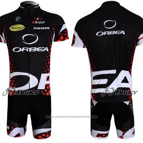 2013 Maillot Cyclisme Orbea Noir et Rouge Manches Courtes et Cuissard