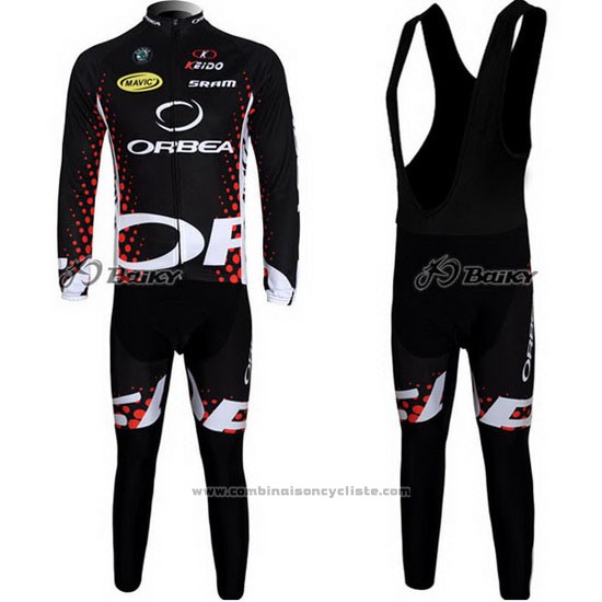 2013 Maillot Cyclisme Orbea Noir et Rouge Manches Longues et Cuissard