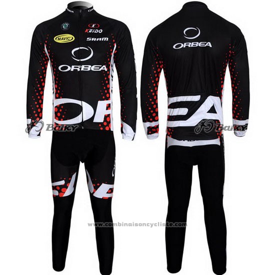 2013 Maillot Cyclisme Orbea Noir et Rouge Manches Longues et Cuissard