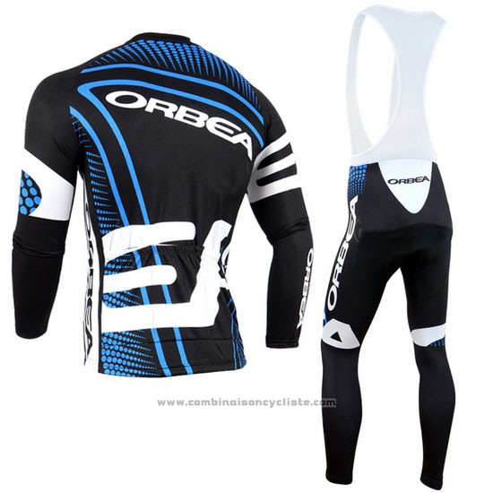 2014 Maillot Cyclisme Orbea Noir et Bleu Manches Longues et Cuissard