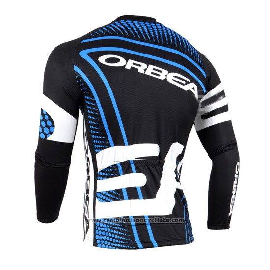 2014 Maillot Cyclisme Orbea Noir et Bleu Manches Longues et Cuissard