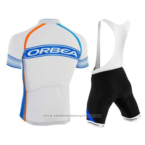 2015 Maillot Cyclisme Orbea Azur et Blanc Manches Courtes et Cuissard