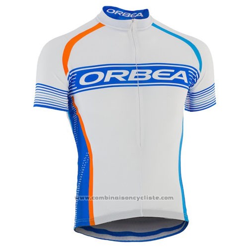 2015 Maillot Cyclisme Orbea Azur et Blanc Manches Courtes et Cuissard