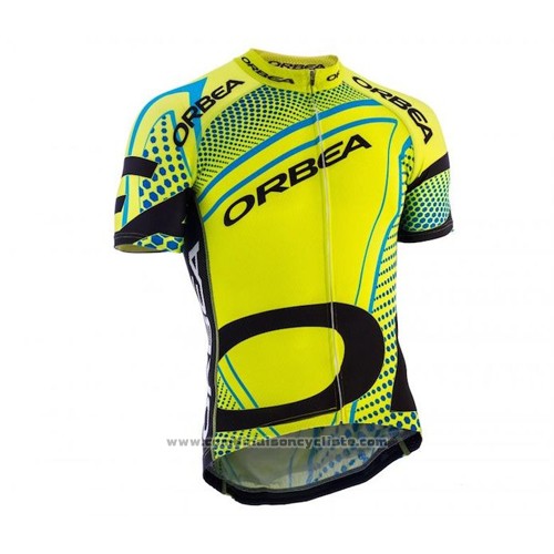 2015 Maillot Cyclisme Orbea Noir et Jaune Manches Courtes et Cuissard