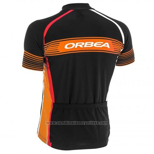 2015 Maillot Cyclisme Orbea Noir et Orange Manches Courtes et Cuissard