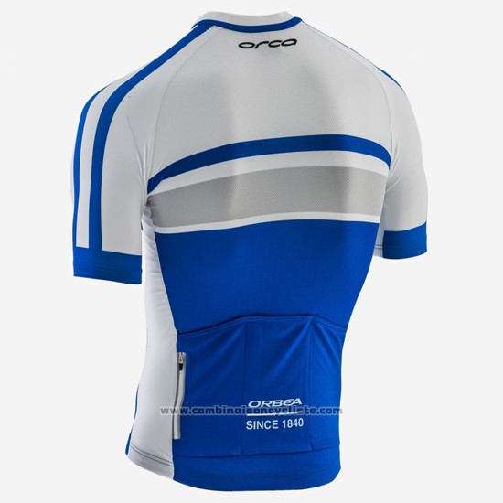 2017 Maillot Cyclisme Orbea Blanc et Bleu Manches Courtes et Cuissard