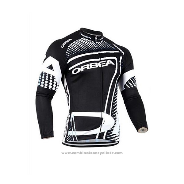 2017 Maillot Cyclisme Orbea Blanc et Noir Manches Longues et Cuissard