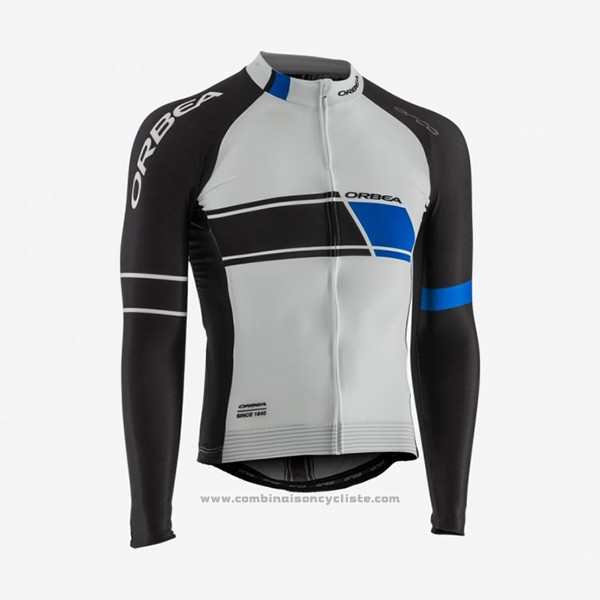 2017 Maillot Cyclisme Orbea Noir et Blanc Manches Longues et Cuissard